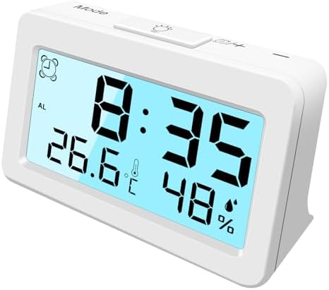 27 Inch Ultra Mini Travel Alarm Clock with Temperature Humidity Display