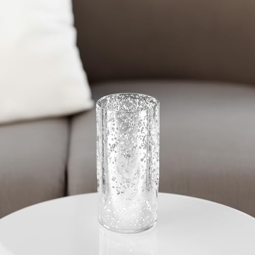 WGVI Hurricane Candle Holder Sleeve Silver Speckled Glass