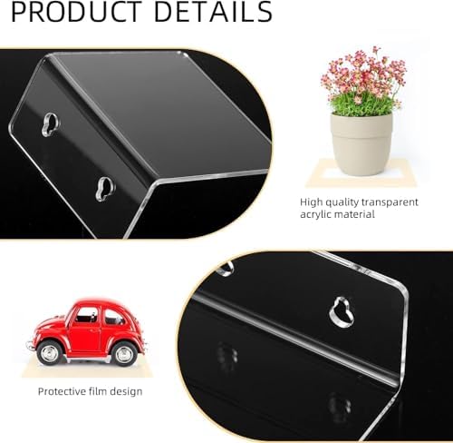LUOBAO Clear Acrylic Floating Wall Shelves 4 Pack