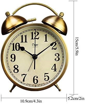 Maxspace Metal Golden Table Clock with Alarm