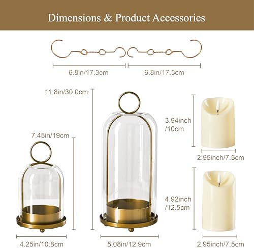 Ganwu 5 And 4 Inch Metal Candle Holder Set