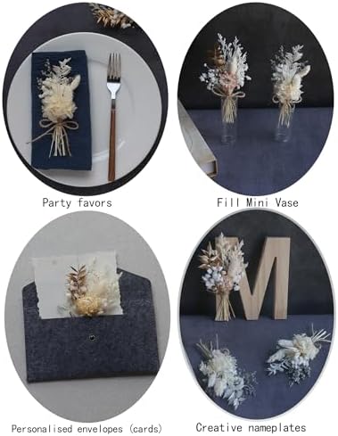 Xins Convey Mini Dried Flower Bouquet Set Pack of 12 Gold