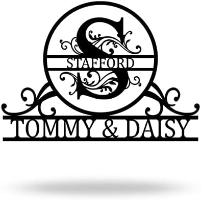 Custom Name Metal Sign - Personalized Last Name Monogram Wall Decor