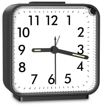 JXTZ Silent Alarm Clock with Night Light and Snooze