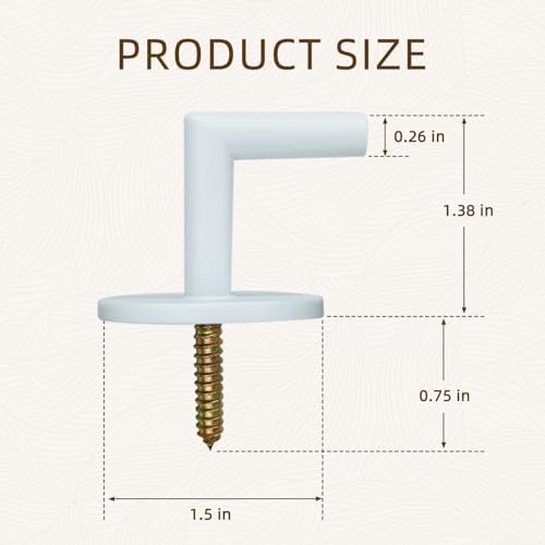 ARNORX L Shaped Curtain Tiebacks Set of 2 White