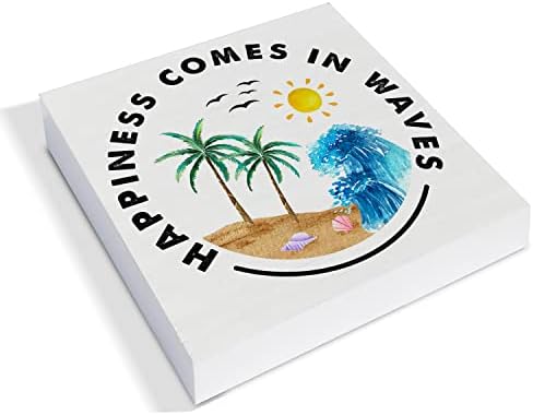 Rustic Beach Wood Box Sign for Home Decor