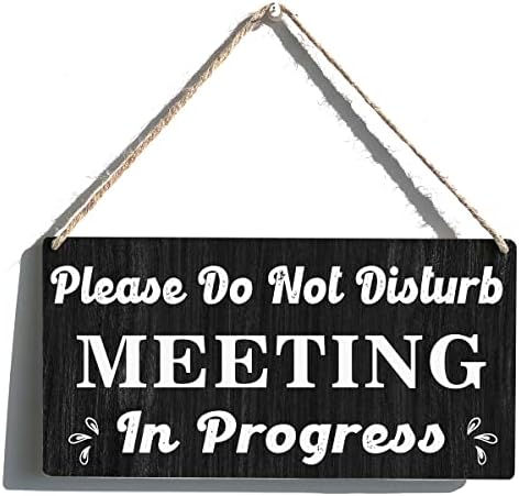 Qious Meeting Sign Farmhouse Please Do Not Disturb Wooden Hanging Plaque 12x6 Inches