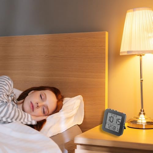Linoutx Digital Alarm Clock with 3 Bells and Temperature Display