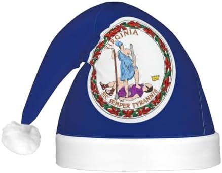 Virginia State Flag Christmas Hat With LED Lights