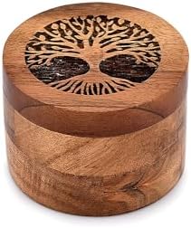 Samhita Handmade Acacia Wood Urn for Human Ashes