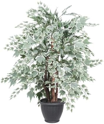 Vickerman 4 Foot Artificial Silver Maple Bush with Decorative Container