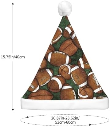 Football Green Print Christmas Hat with LED Lights