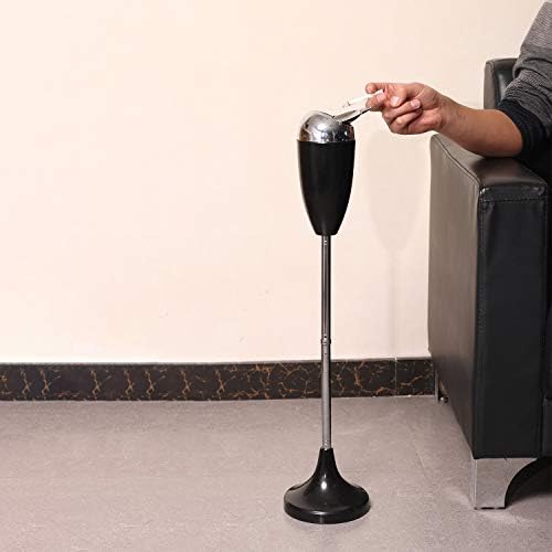 2 Pack Outdoor Standing Ashtray with Lid and Adjustable Height