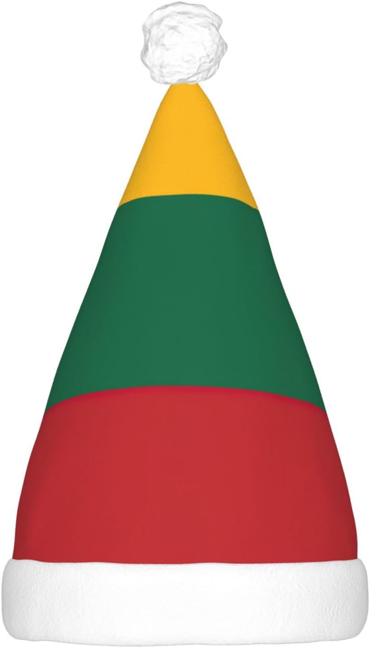Lithuania Flag Print Santa Hat with LED Lights