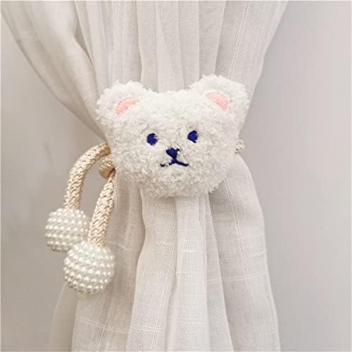 2 Pack Cartoon Bear Curtain Tiebacks White