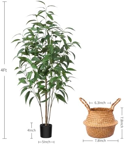 Ferrgoal 4ft Artificial Eucalyptus Tree in Pot