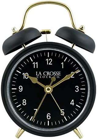 La Crosse 617-3314BG Black Twin Bell Alarm Clock