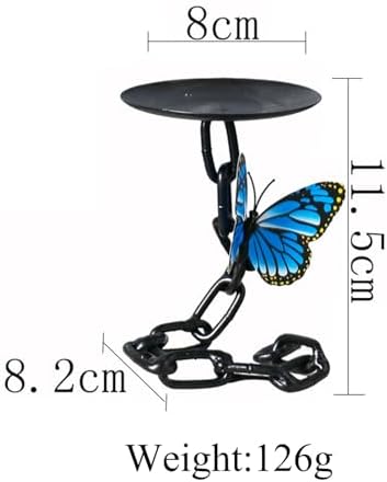 DANELYNN Black Candle Holder with Butterfly Design
