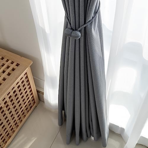 Winsharp Magnetic Curtain Tiebacks 4 Pcs Gray