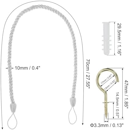 PATIKIL Curtain Tiebacks Ropes 6 Pack White
