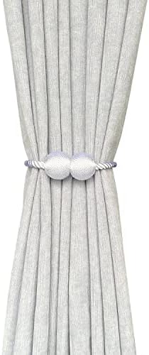 Melaluxe 2 Pack Magnetic Curtain Tiebacks White