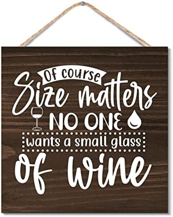 Wooden Wine Quote Sign for Farmhouse Decor 12x12 Inch