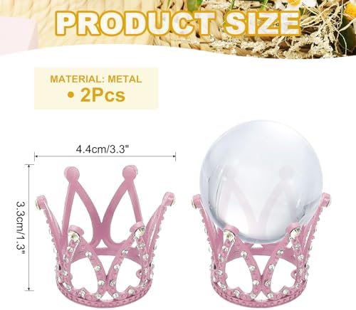 Uxcell 2pcs Metal Crystal Ball Display Stand