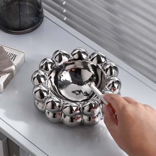 WAIT FLY Creative Bubble Ceramic Ashtray - Silver