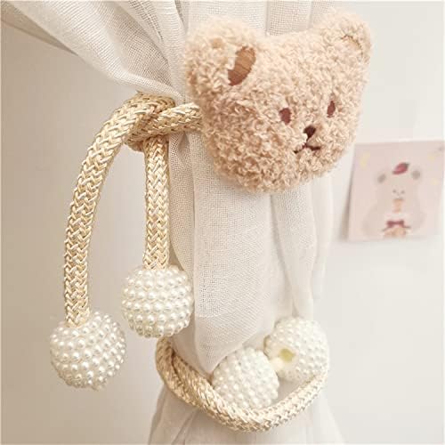 2 Pack Cartoon Bear Curtain Tiebacks White
