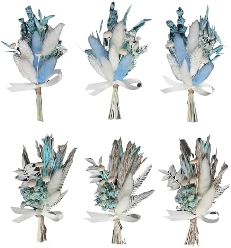 Mini Dried Flower Bouquet Set 6 pcs Blue