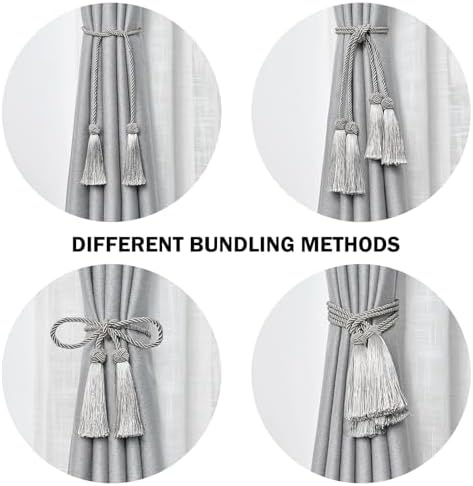 NICEEC 4 Pack Double-Ended Tassel Curtain Tiebacks