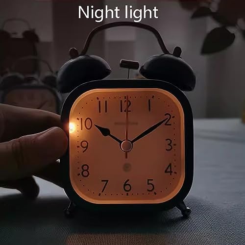 GRFIT Vintage Square Double Bell Alarm Clock
