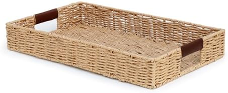 Summit Living Handwoven Rattan Serving Tray 20x12