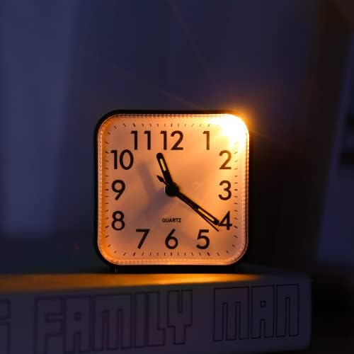 JXTZ Silent Alarm Clock with Night Light and Snooze