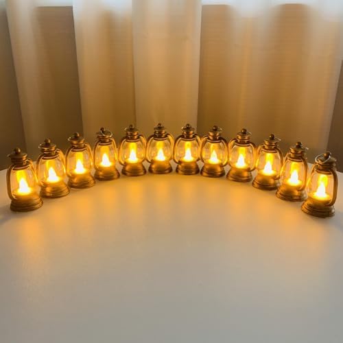12 Pack Mini Decorative Candle Lanterns with LED Candles
