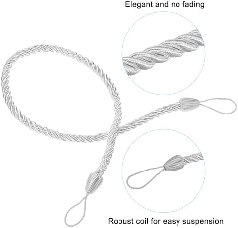 PATIKIL Curtain Tiebacks Ropes 6 Pack White