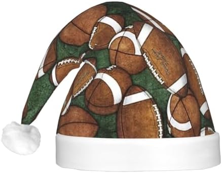 Football Green Print Christmas Hat with LED Lights