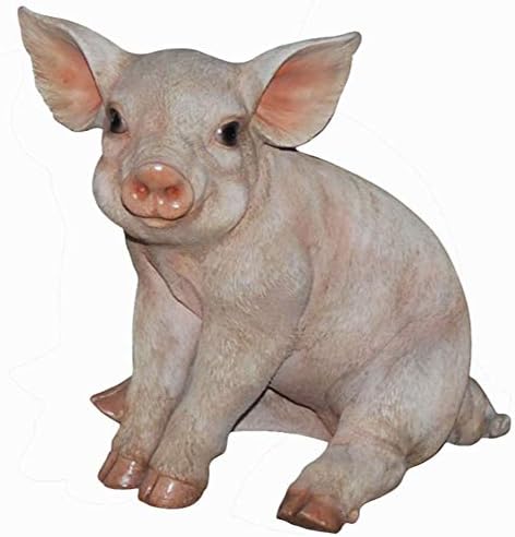 10 Inch Small Sitting Pig Outdoor Garden Statue