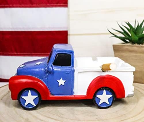 Ebros Gift Patriotic Pickup Truck Ashtray Figurine