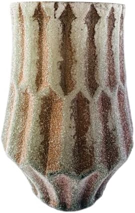Creative Co Op Round Glass Votive Candleholder with Frosted Copper Finish