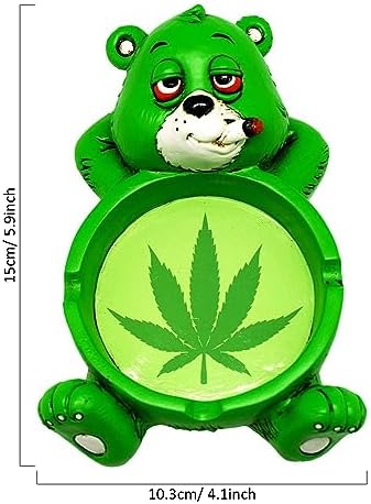 Cool Stoner Bear Ashtray - 4x6 Inches