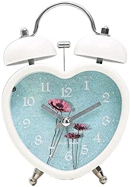 Beige Heart Shaped Silent Alarm Clock with Night Light