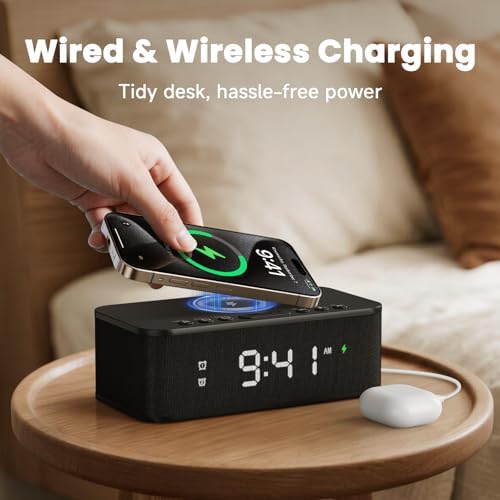 Digital Alarm Clock with White Noise and Bluetooth