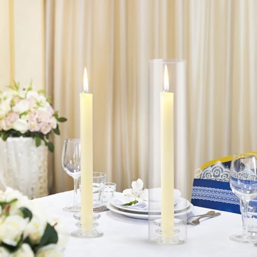 6 Sets Modern Candle Stand with Chimney Covers for Tapered Candles