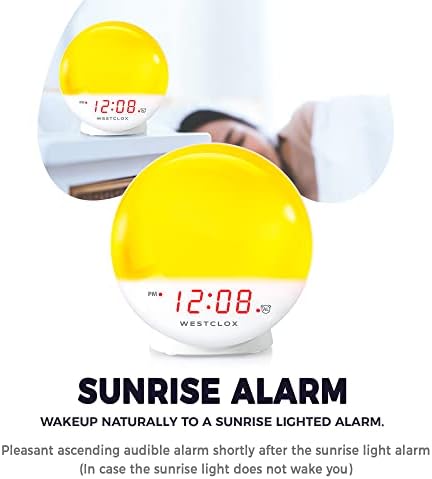 Westclox Sunrise Alarm Clock with Dimmable Nightlight and Sunset Simulator