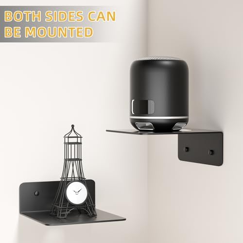 Small Floating Wall Shelves Set of 2 - 5 Inch Metal Black