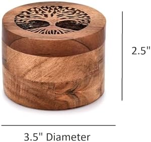 Samhita Handmade Acacia Wood Urn for Human Ashes