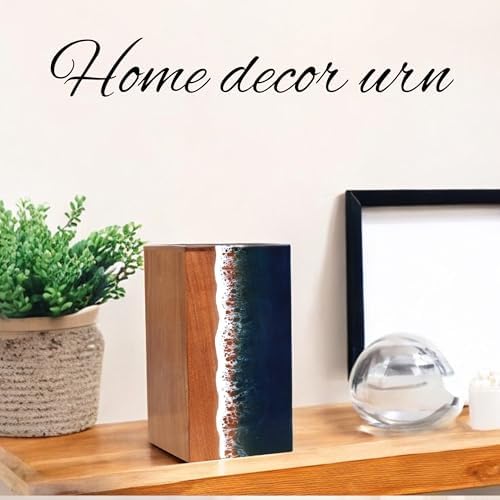 Ocean Wooden Resin Urn for Adult Male