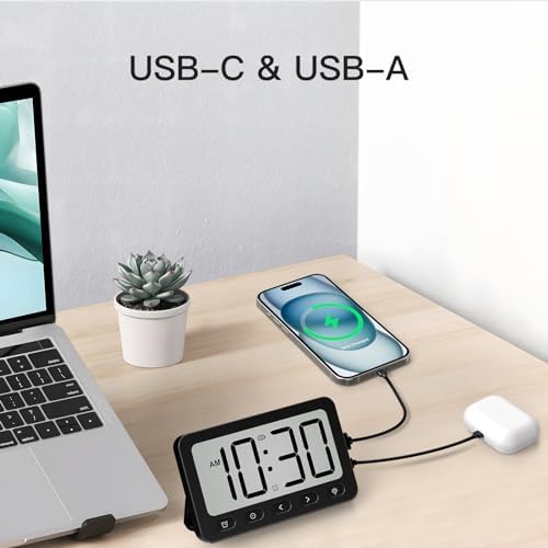 ANJANK Digital Travel Alarm Clock with MagSafe Charging