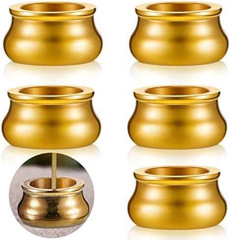 Suclain 6 Pcs Brass Incense Holder for Sticks and Cones